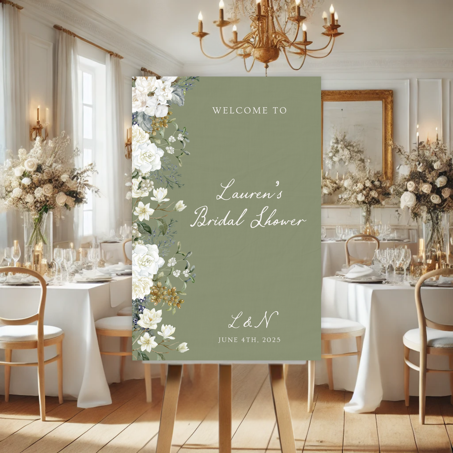 Vintage Romance Bridal Shower Welcome Sign