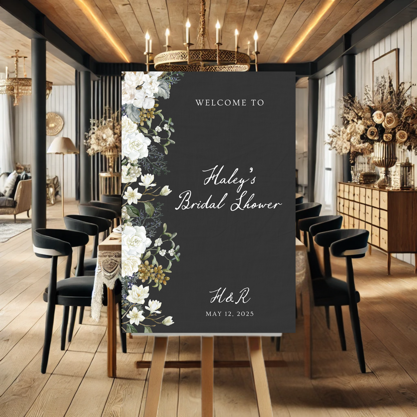 Vintage Romance Bridal Shower Welcome Sign
