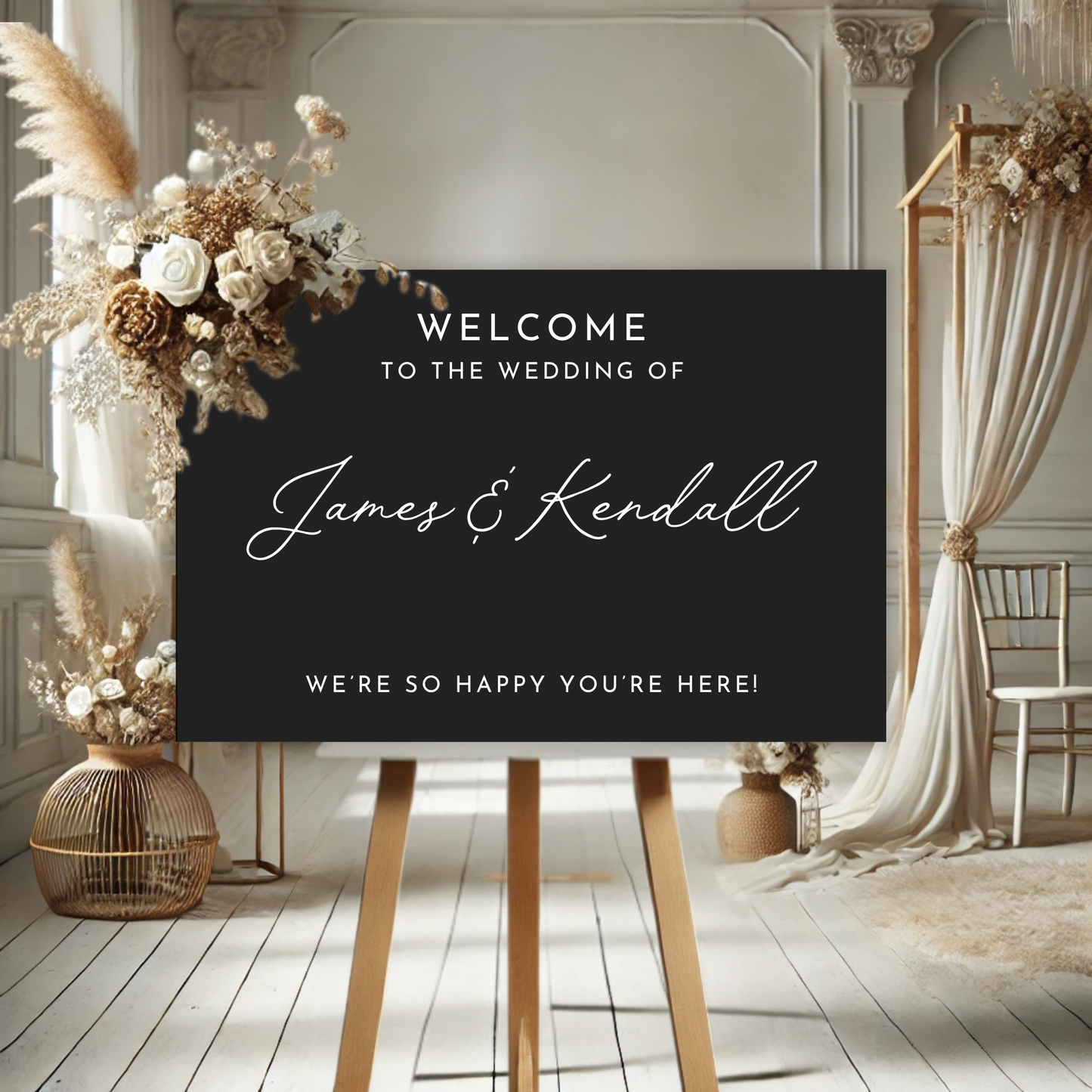 Minimal Modern Wedding Welcome Sign