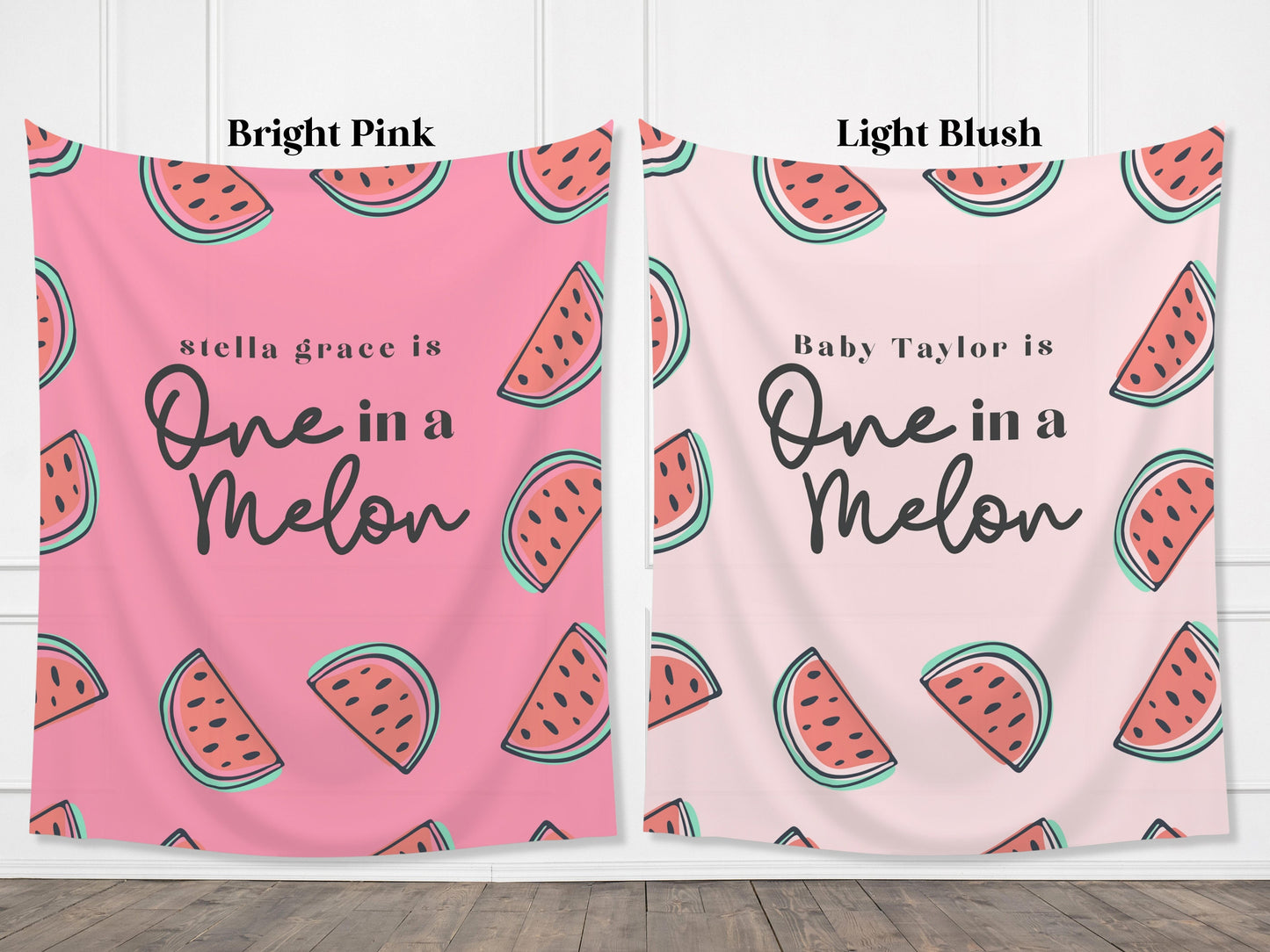 One in a Melon Summer Watermelon Customizable 1st Birthday Backdrop | Little Sweetie Custom Birthday Party or Baby Shower Banner