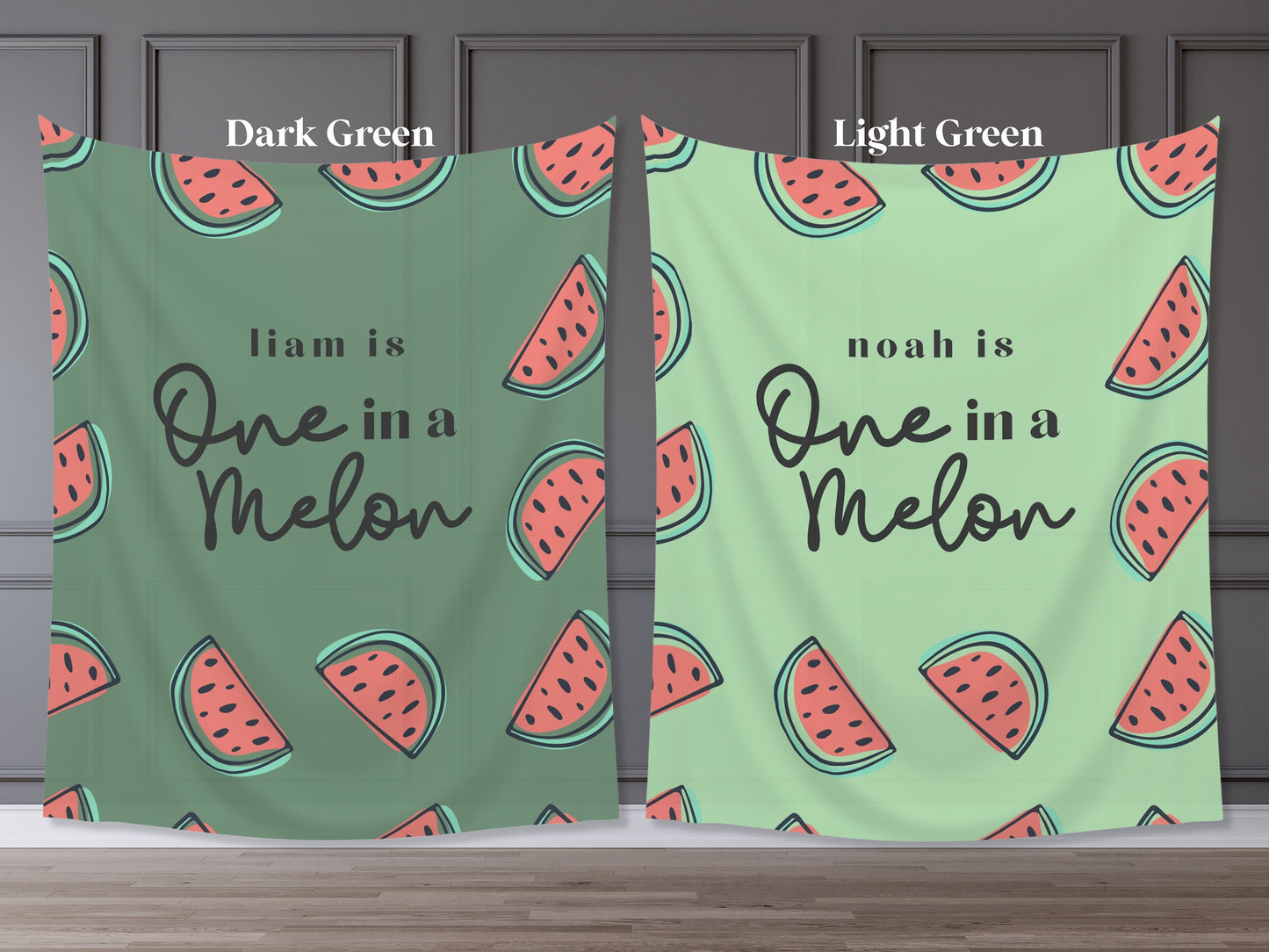 One in a Melon Summer Watermelon Customizable 1st Birthday Backdrop | Little Sweetie Custom Birthday Party or Baby Shower Banner