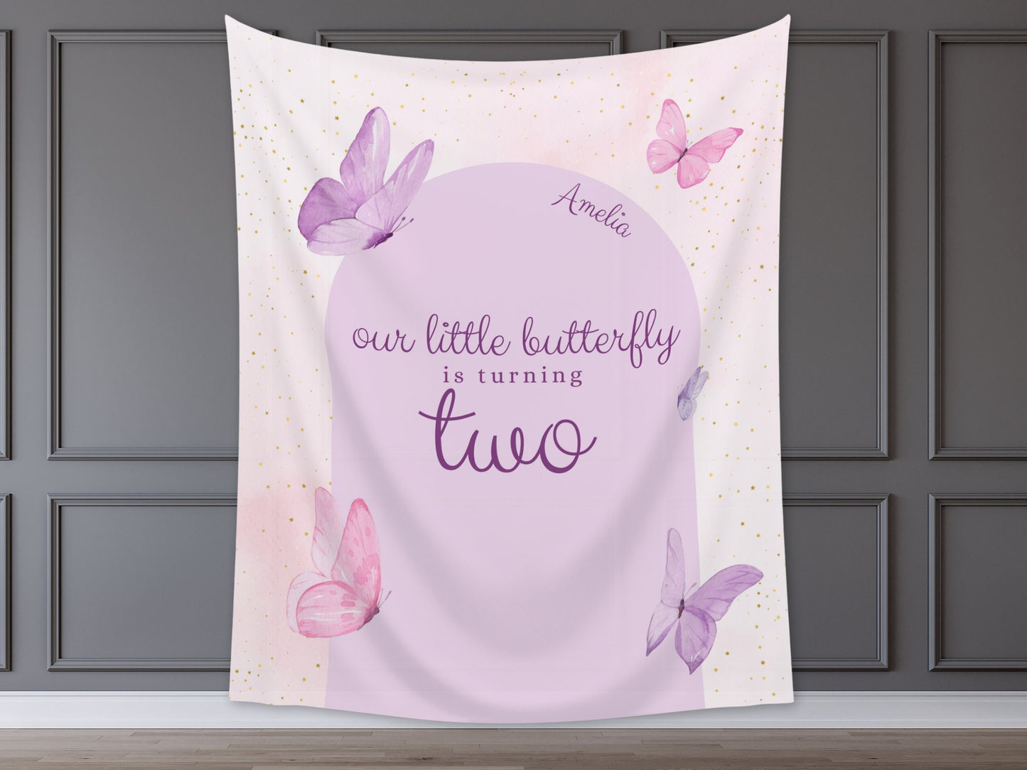 Custom Butterfly Party Banner | Little Butterfly Birthday Custom Backdrop | Pink Girl Birthday Party Décor | Baby Shower | Girl 1st Birthday