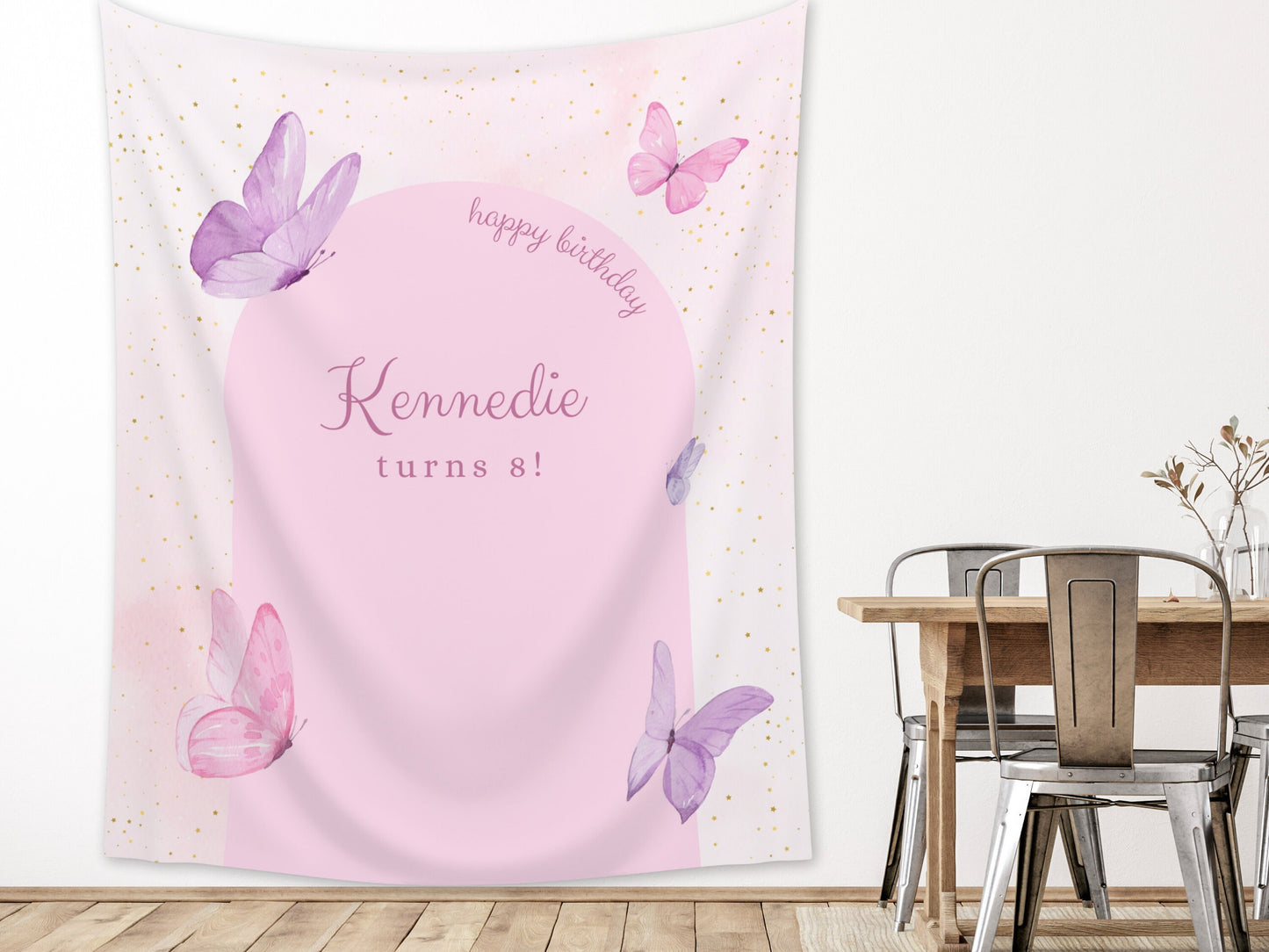 Custom Butterfly Party Banner | Little Butterfly Birthday Custom Backdrop | Pink Girl Birthday Party Décor | Baby Shower | Girl 1st Birthday
