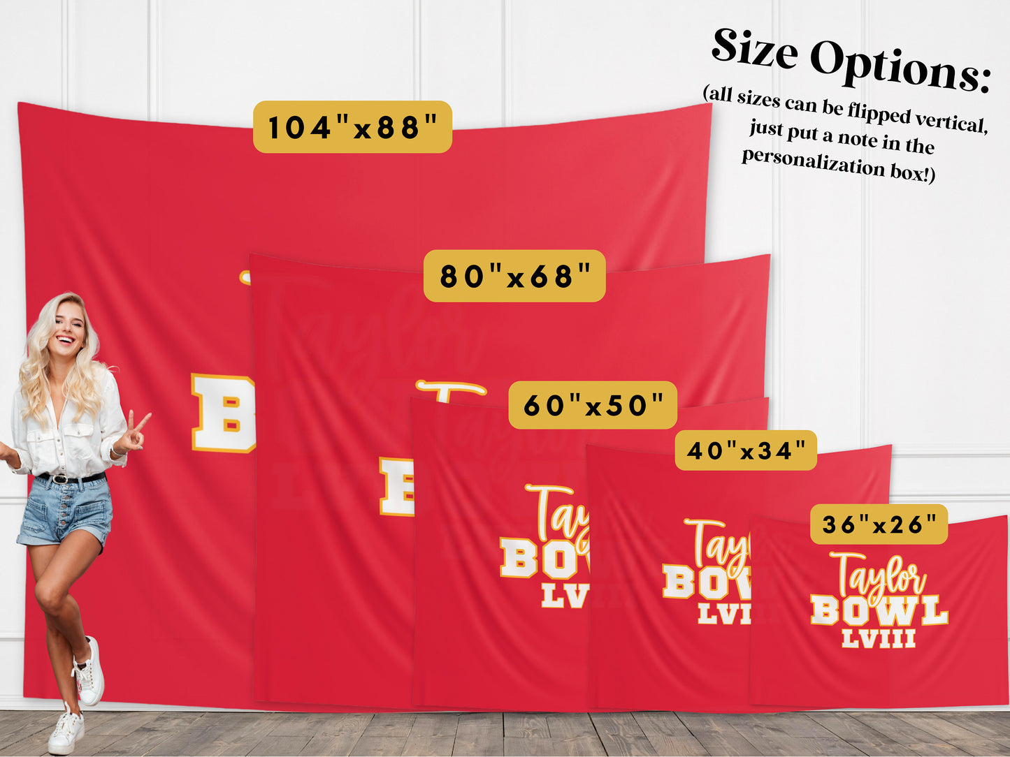 Taylor Bowl LVIII Banner | Super Bowl Party Décor | In My Chiefs Era | Team Taylor and Travis | 2024 Superbowl Backdrop for Balloon Arch