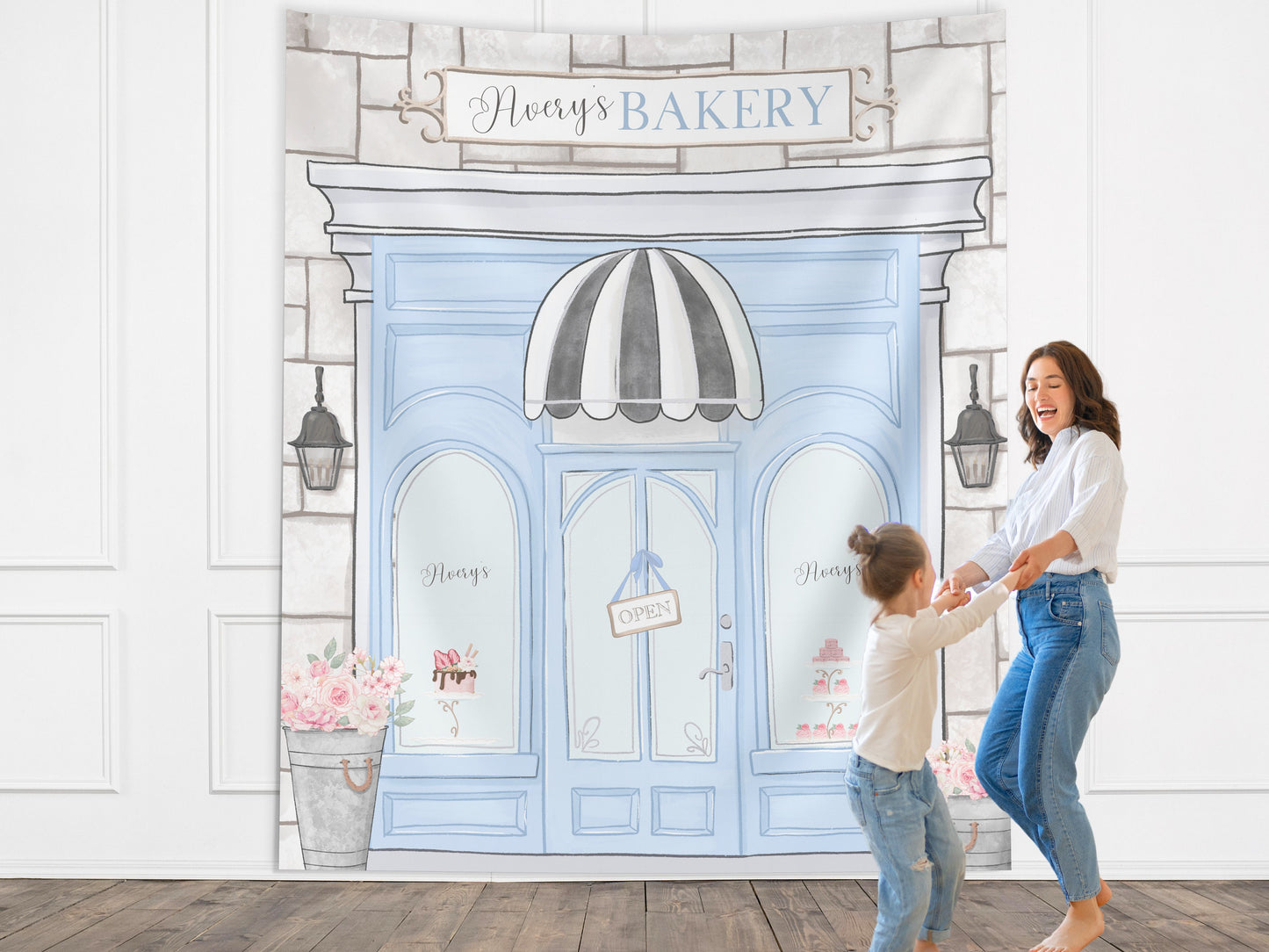 Custom Café Party Banner, Paris French Patisserie Storefront Bakery Backdrop, Girl Birthday Party Décor, Baby Shower Décor, Bridal Shower