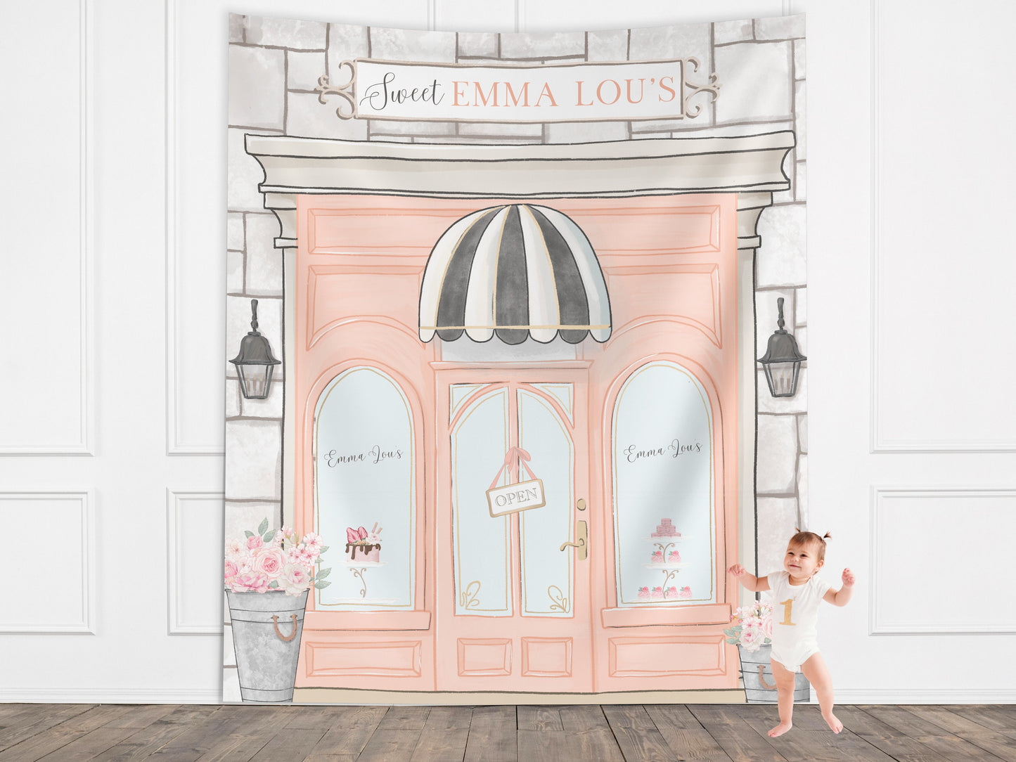 Custom Café Party Banner, Paris French Patisserie Storefront Bakery Backdrop, Girl Birthday Party Décor, Baby Shower Décor, Bridal Shower