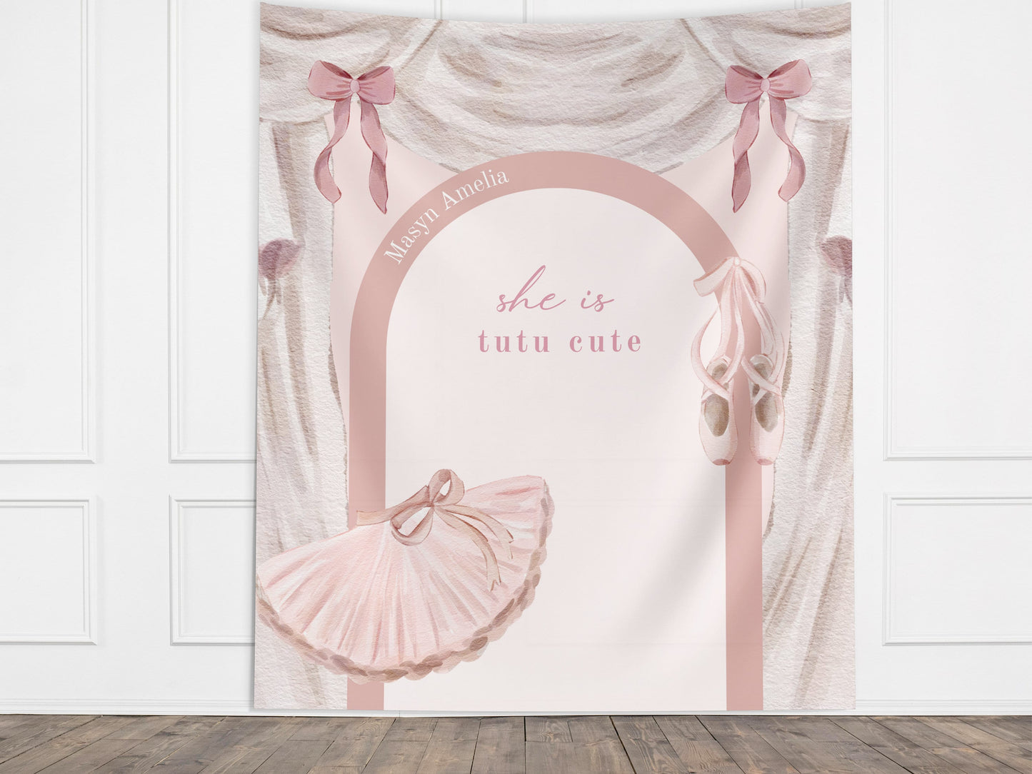 Tutu Cute Birthday Party Custom Banner, Ballerina Birthday Party Décor, Girl Birthday Party Custom Party Backdrop, 2nd Birthday Party Ideas