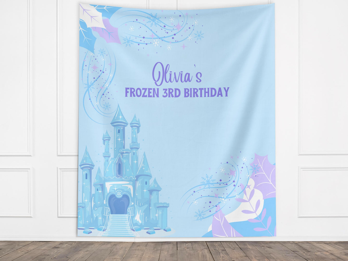 Frozen Birthday Party Custom Banner Backdrop, Princess Theme Décor, Girls Party Décor, 3rd 4th or 5th Birthday, Backdrop for Balloon Garland