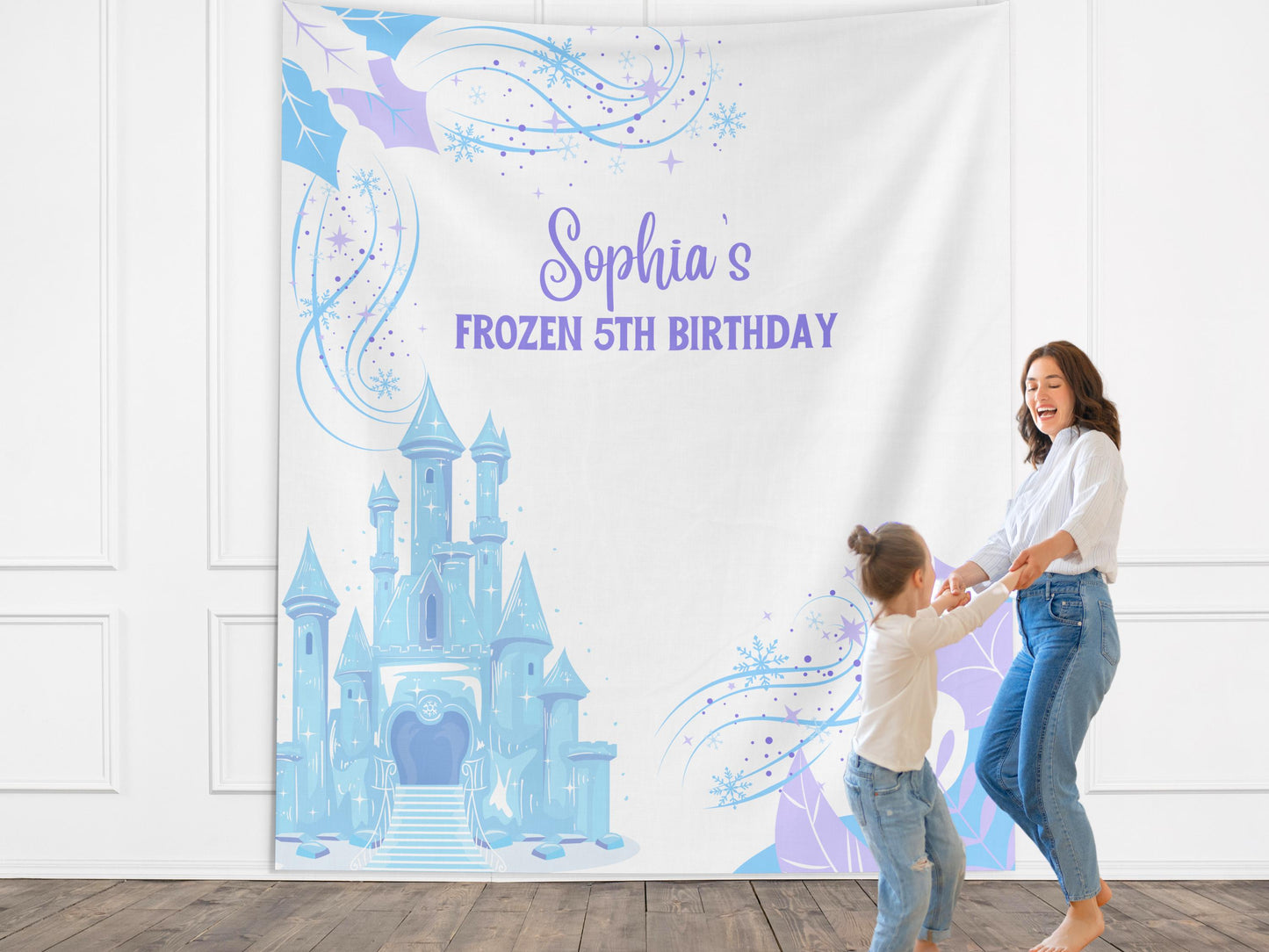 Frozen Birthday Party Custom Banner Backdrop, Princess Theme Décor, Girls Party Décor, 3rd 4th or 5th Birthday, Backdrop for Balloon Garland