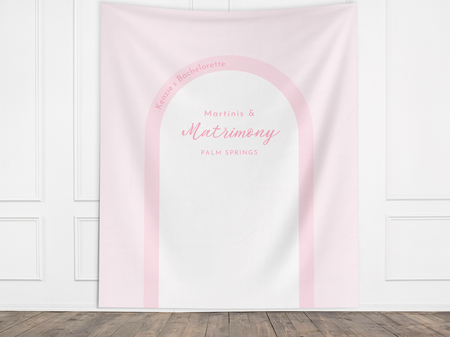 This & That Any Theme Arch with Custom Text Bachelorette Banner Backdrop