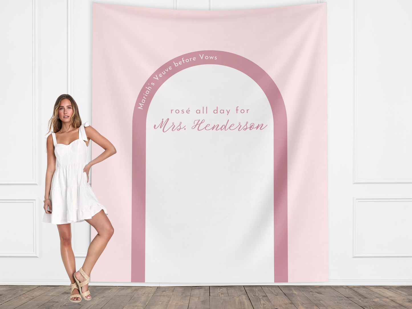 This & That Any Theme Arch with Custom Text Bachelorette Banner Backdrop