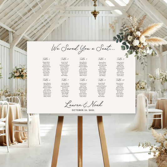 Minimal Modern Wedding Seating Chart Sign