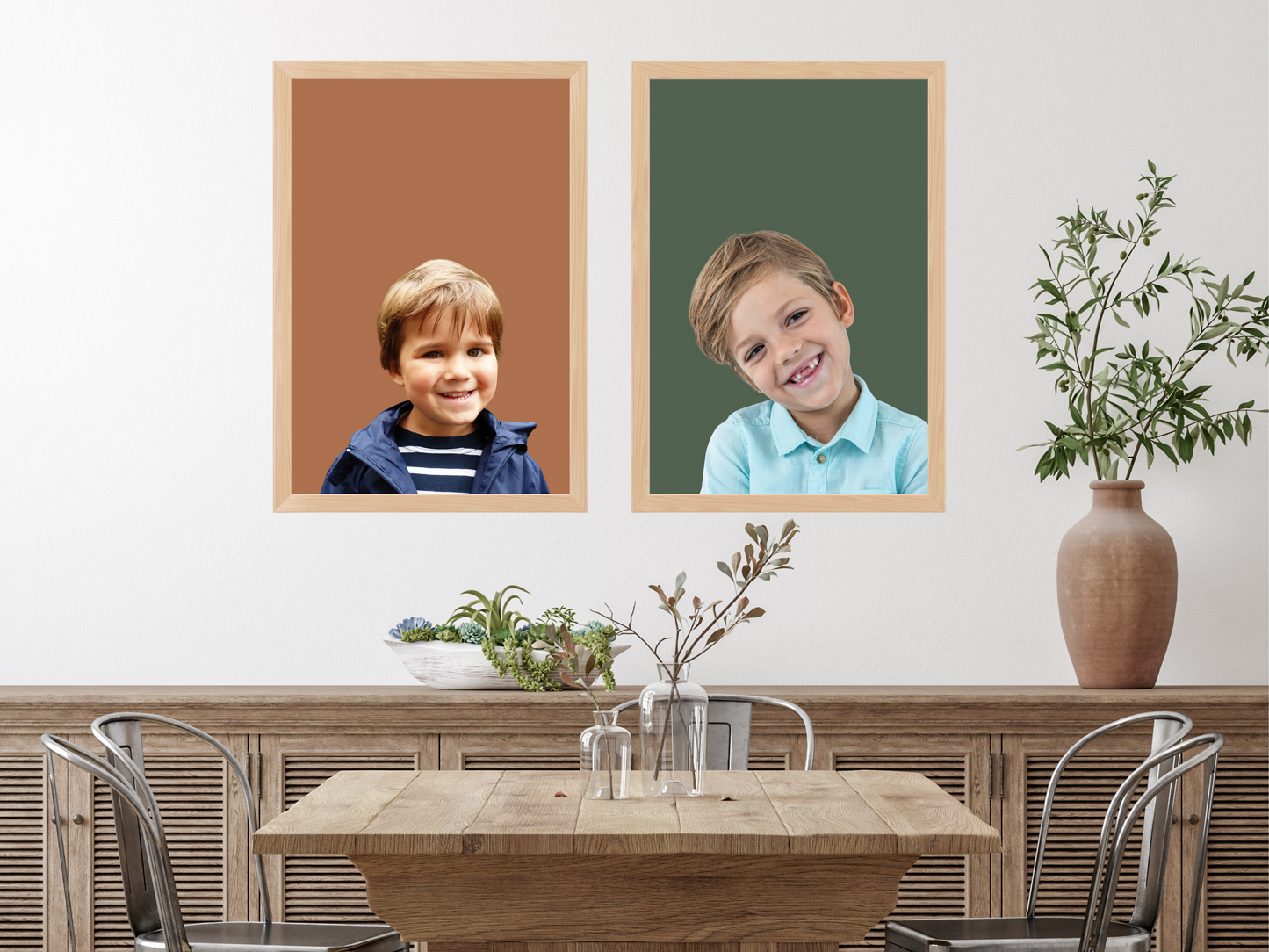 Simple Modern Edited Kids School Photos | Modern Picture Day Home Décor | Easy Photo to Painting Baby Photo Poster | Canvas | Gallery Wall Prints