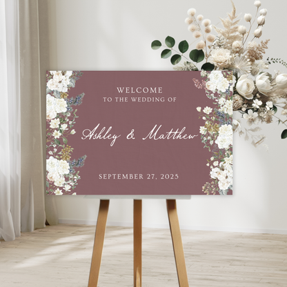 Vintage Romance Wedding Welcome Sign