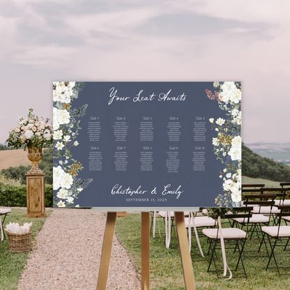 Vintage Romance Wedding Seating Chart Sign
