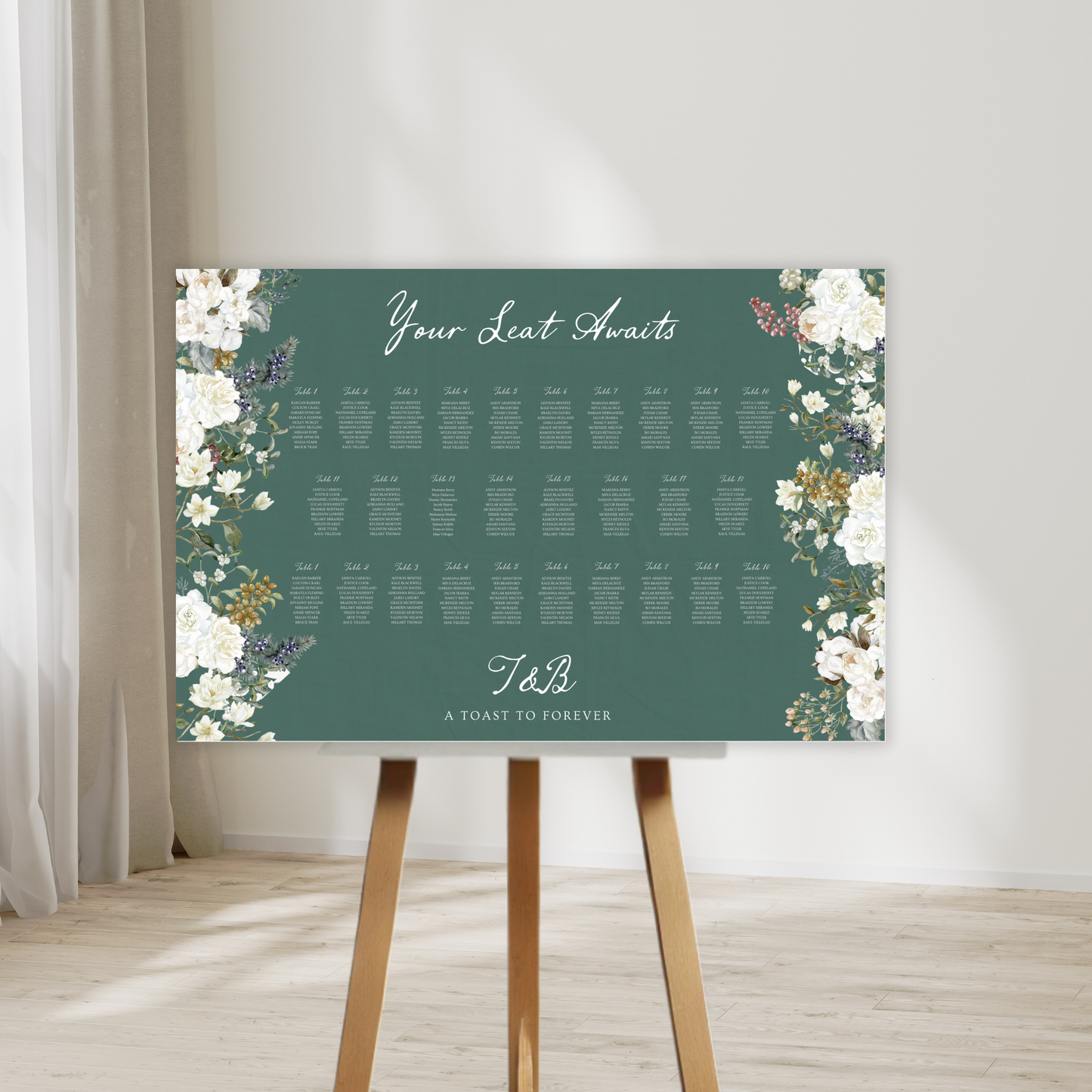 Vintage Romance Wedding Seating Chart Sign