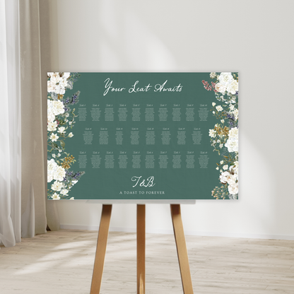 Vintage Romance Wedding Seating Chart Sign