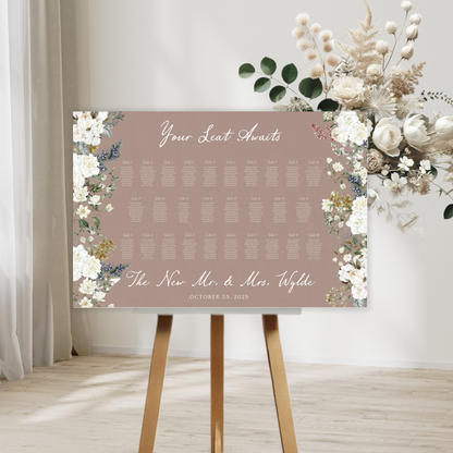Vintage Romance Wedding Seating Chart Sign