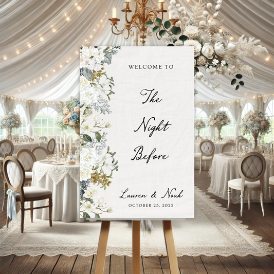 Vintage Romance The Night Before Rehearsal Dinner Welcome Sign
