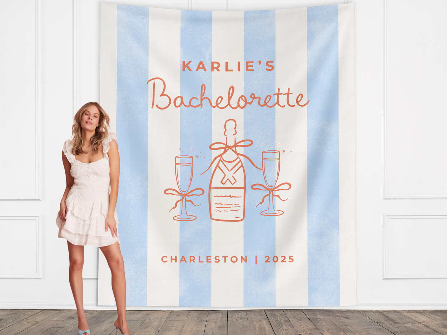 Vintage Stripes Custom Bachelorette Banner