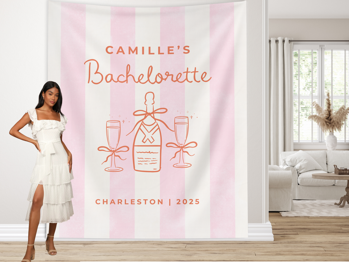 Vintage Stripes Custom Bachelorette Banner