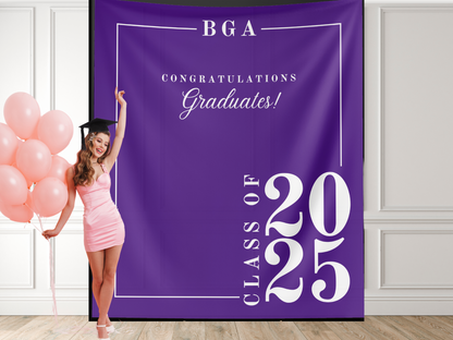 Classic Class of 2025 Custom Graduation Party Banner Backdrop