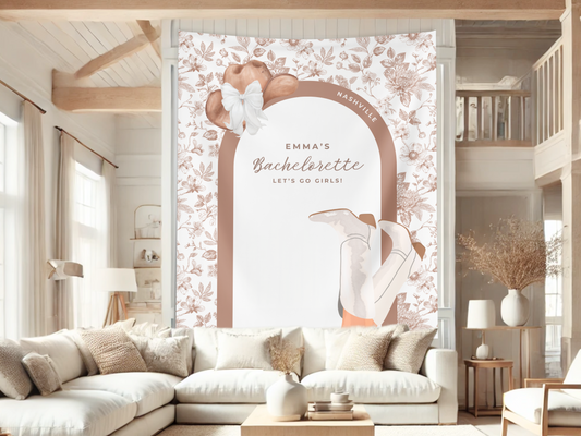 Coastal Cowgirl Bachelorette Banner Backdrop