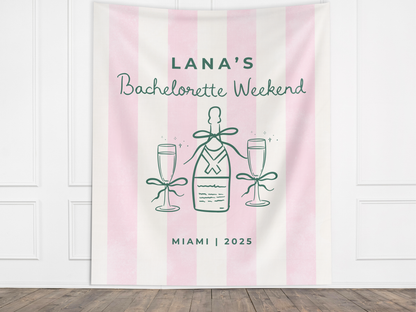 Vintage Stripes Custom Bachelorette Banner