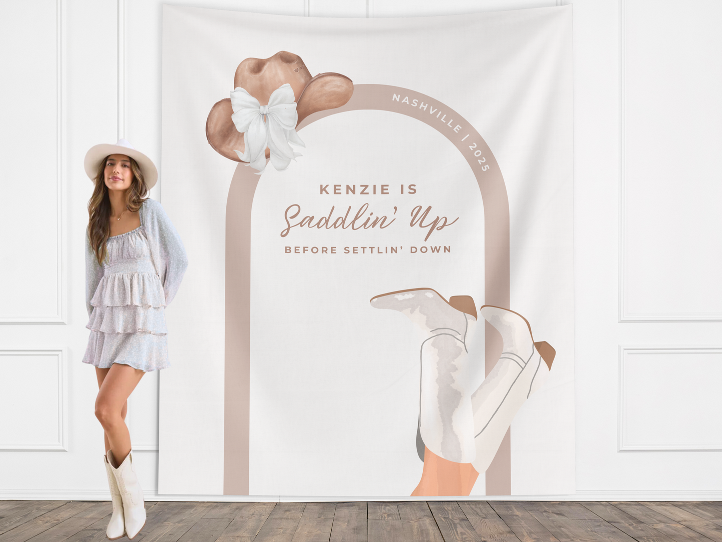 Coastal Cowgirl Bachelorette Banner Backdrop