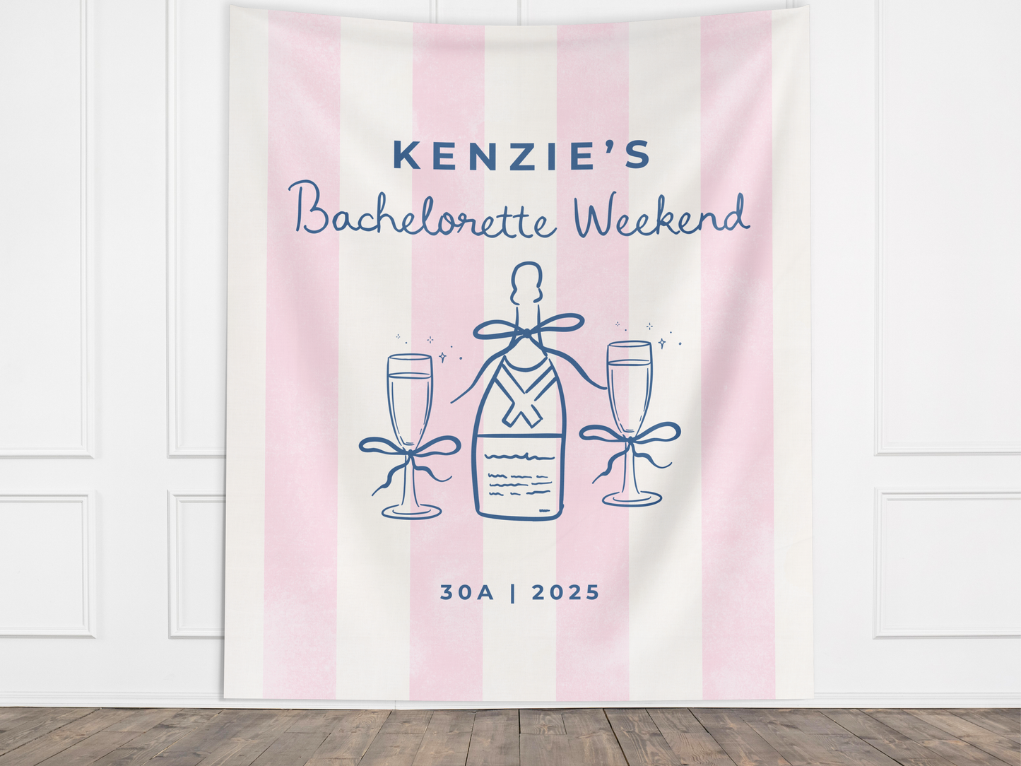 Vintage Stripes Custom Bachelorette Banner