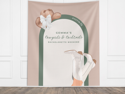 Coastal Cowgirl Bachelorette Banner Backdrop