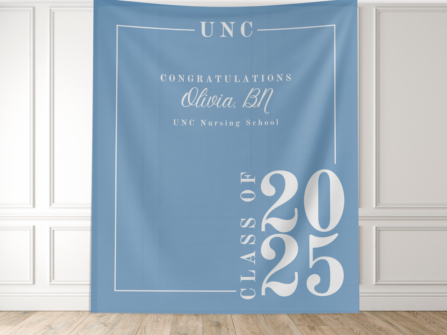 Classic Class of 2025 Custom Graduation Party Banner Backdrop