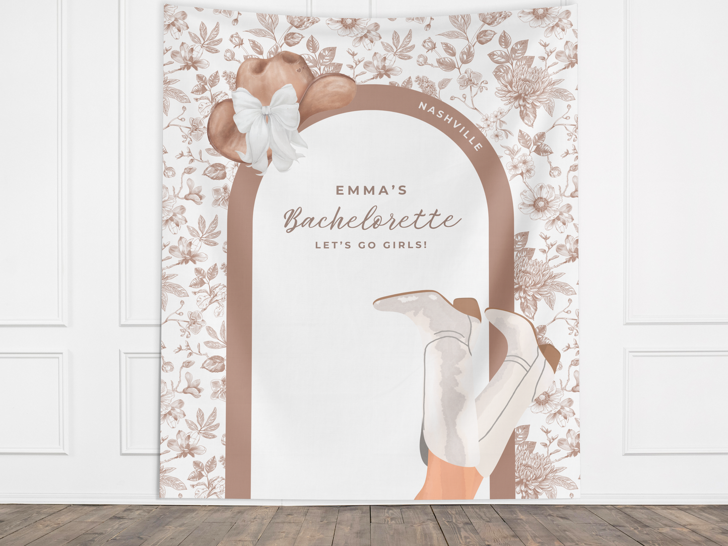 Coastal Cowgirl Bachelorette Banner Backdrop