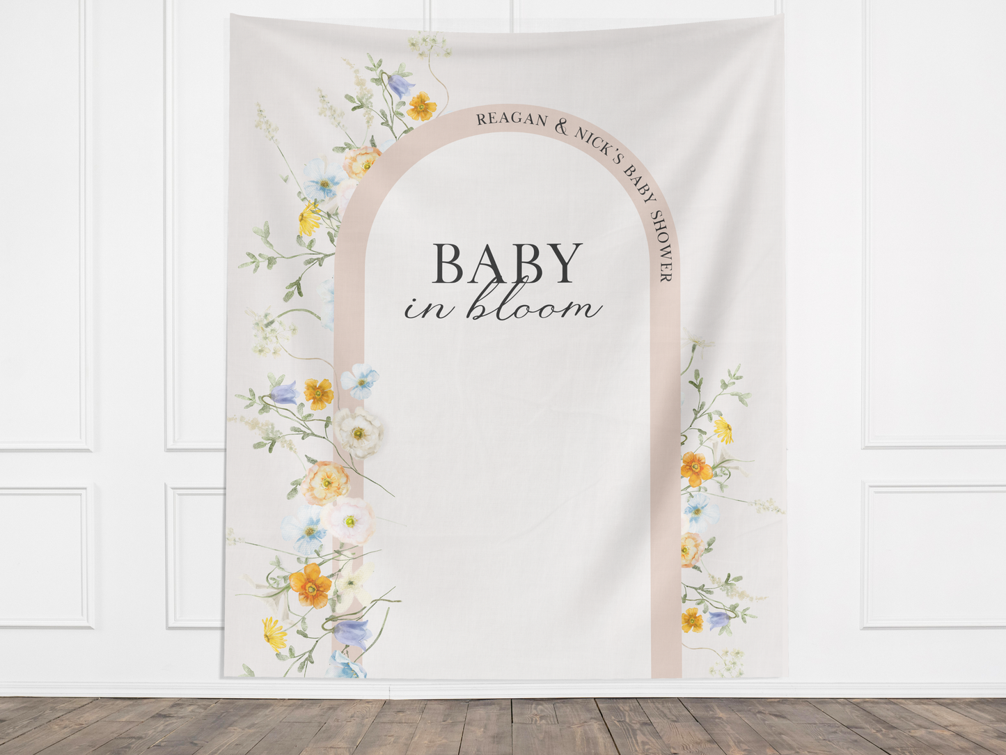 Baby in Bloom Baby Shower Custom Banner Backdrop