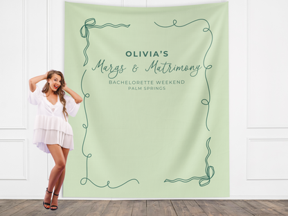 Minimal Bow Custom Text Banner Backdrop