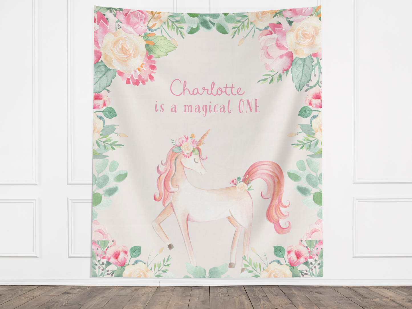 Whimsical Unicorn Birthday Custom Banner Backdrop