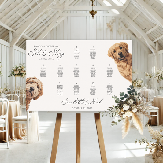 Fido Says Sit & Stay Dog Wedding Seating Chart