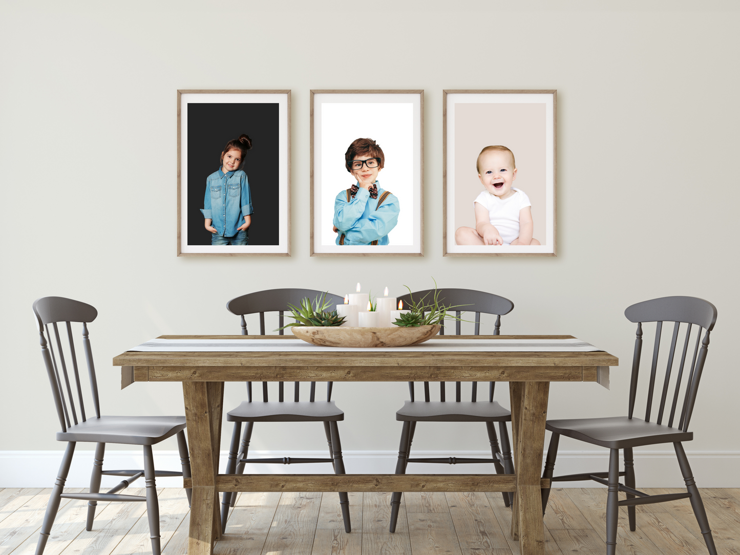 Simple Modern Edited Kids School Photos | Modern Picture Day Home Décor | Easy Photo to Painting Baby Photo Poster | Canvas | Gallery Wall Prints