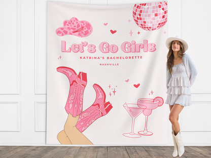 Let's Go Girls Custom Bachelorette Party Banner