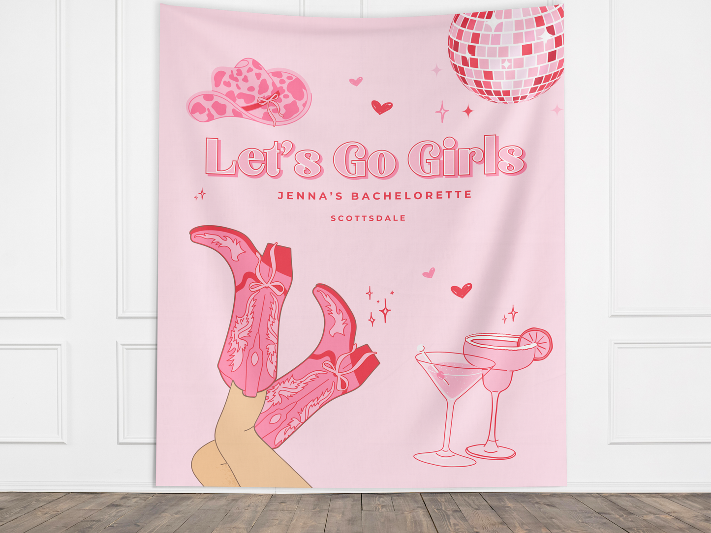 Let's Go Girls Custom Bachelorette Party Banner