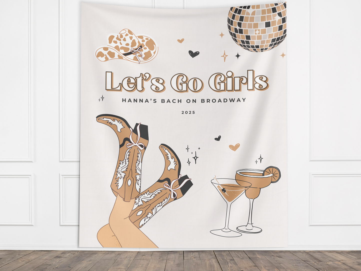 Let's Go Girls Custom Bachelorette Party Banner