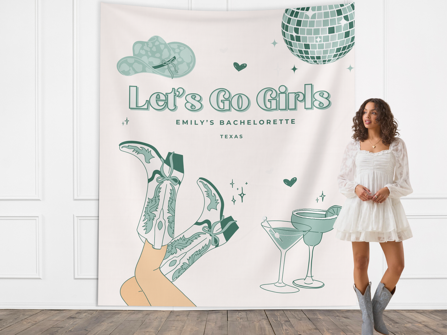 Let's Go Girls Custom Bachelorette Party Banner