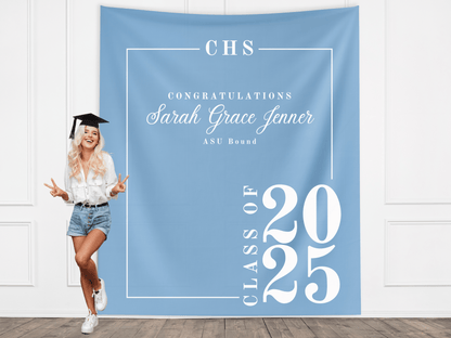 Classic Class of 2025 Custom Graduation Party Banner Backdrop