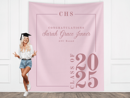 Classic Class of 2025 Custom Graduation Party Banner Backdrop