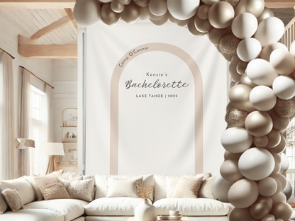 This & That Any Theme Arch with Custom Text Bachelorette Banner Backdrop