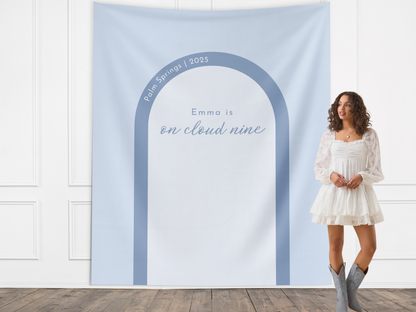 This & That Any Theme Arch with Custom Text Bachelorette Banner Backdrop