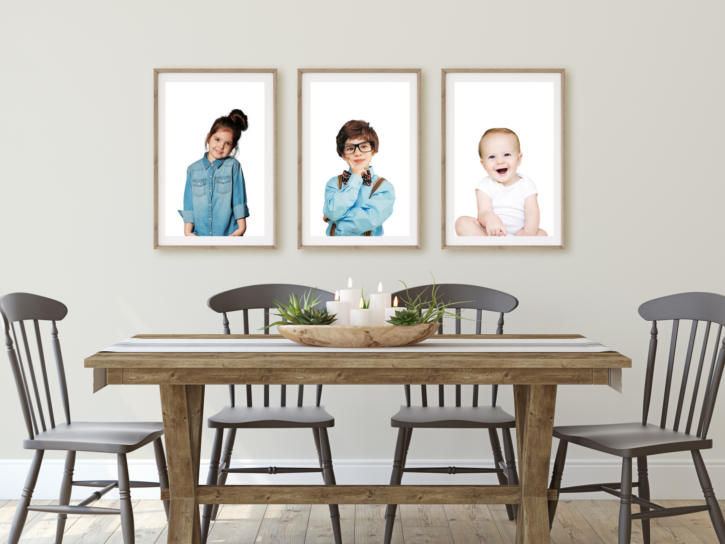 Simple Modern Edited Kids School Photos | Modern Picture Day Home Décor | Easy Photo to Painting Baby Photo Poster | Canvas | Gallery Wall Prints