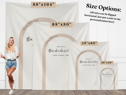 This & That Any Theme Arch with Custom Text Bachelorette Banner Backdrop