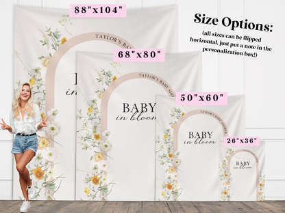 Baby in Bloom Baby Shower Custom Banner Backdrop