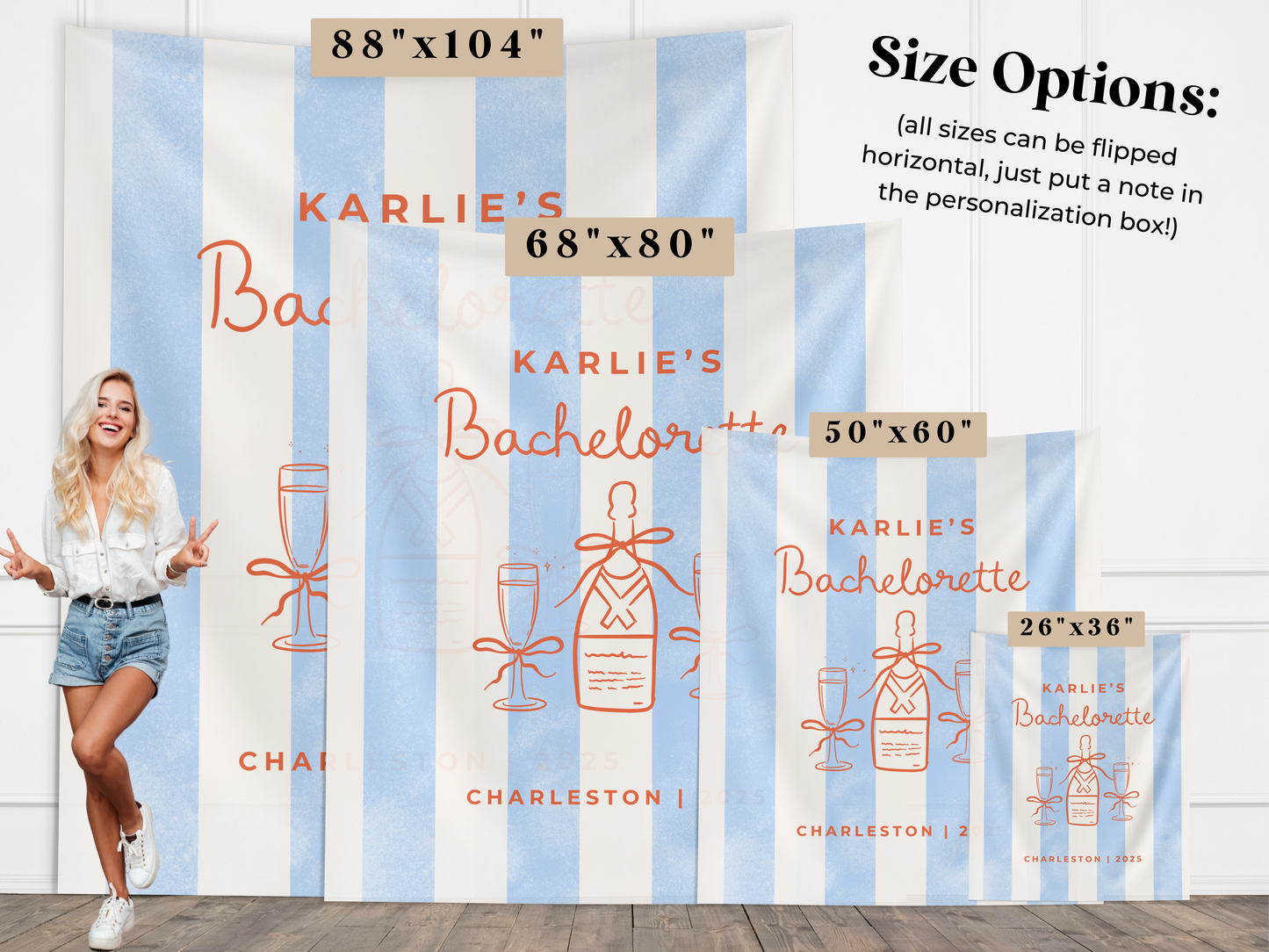 Vintage Stripes Custom Bachelorette Banner